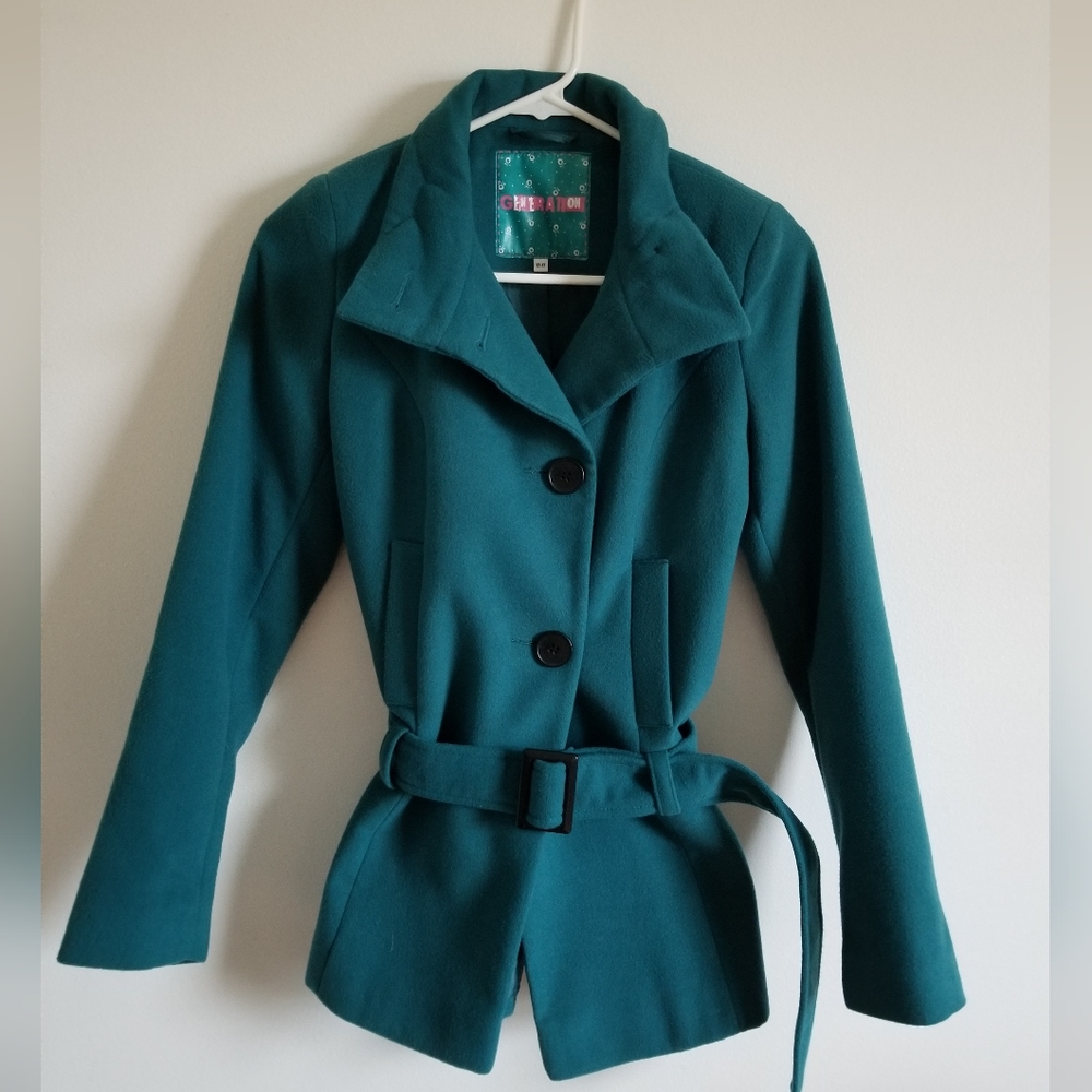 Girls Green Peacoat Size 12/13